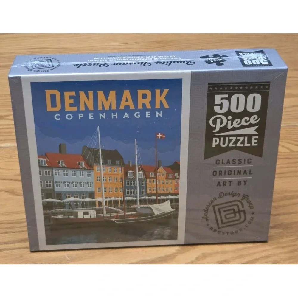Copenhagen Denmark 500 Piece Puzzle MyPuzzle Anderson Design USA New Sealed
